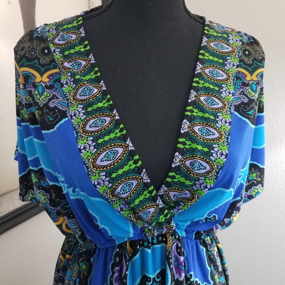 Vibrant Peacock Color Dress